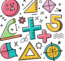 a bunch of mathematical symbols are drawn on a white surface