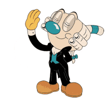 taking a bow mugman the cuphead show thank you thanks for watching