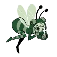 a drawing of a person dressed as a bee