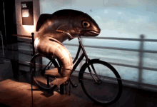 guiness fish riding a bike