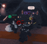 a screenshot of a video game with a speech bubble that says yurr on it