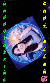 a picture of a woman in a circle with the words happy easter kissing