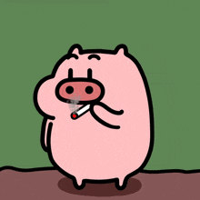 a cartoon pig smoking a cigarette with smoke coming out of its mouth