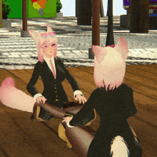 Girl Anime Pink Suit E Dois GIF - Girl Anime Pink Suit E Dois Vrchat Mirror GIFs