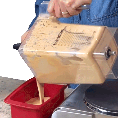 Pouring The Mixture Into The Container The Whole Food Plant Based Cooking Show Sticker - Pouring The Mixture Into The Container The Whole Food Plant Based Cooking Show Placing The Blended Ingredients Into The Container Stickers