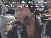 a man wearing a headset with the words ich wenn ich über das jelle tim zuckerberg bild nachdenke above him