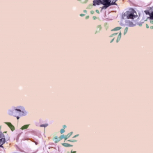 a pink background with purple flowers and the words in arabic on it