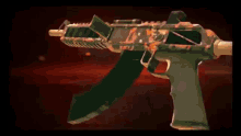 a flame is coming out of a gun barrel