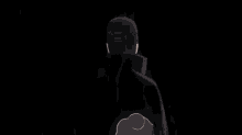 a close up of a naruto character with a headband on his head