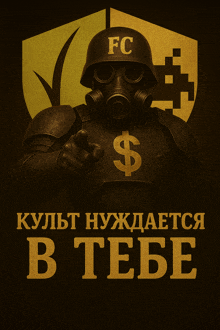 a poster with a soldier wearing a gas mask and a helmet that says fc on it