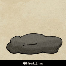 a cartoon drawing of a person laying on a cloud with the caption head lime