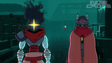 a cartoon character says really while standing next to another cartoon character