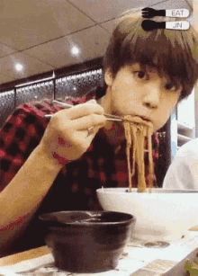 Eating Noodles GIF - Eating Noodles Jin GIFs