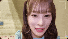 a close up of a girl 's face with the words love and joy on the bottom right