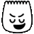 a black and white drawing of a cartoon character with a smiley face .