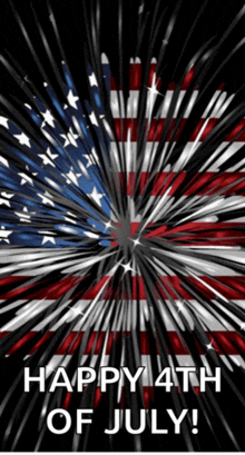 a happy 4th of july greeting card with an american flag
