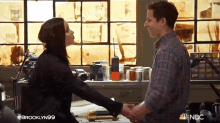 Hold Hands Jake Peralta GIF - Hold Hands Jake Peralta Amy Santiago GIFs