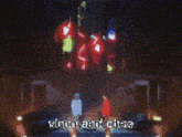 two men are dancing on a stage and the words sunny and dex are above them