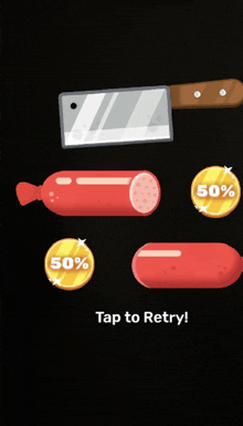 a screenshot of a game where you can tap to retry