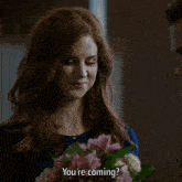 a man in a suit and tie is talking to a woman who is asking him if he is going to miss his closing night