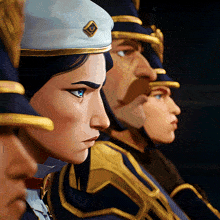 a woman in a white hat with a masonic symbol on it
