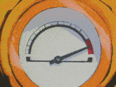 a cartoon drawing of a radio with a red triangle on the top