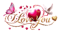 a sign that says i love you with a butterfly and a bird