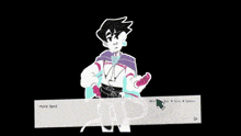 a cartoon drawing of a boy with the name betz on the bottom