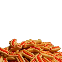 a bunch of hot dogs are sitting on a white plate