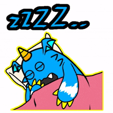 blue monster zzz go to bed sleep