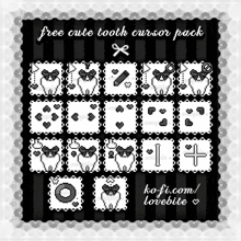 a free cute tooth cursor pack from ko-fi.com/ lovebite