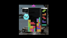 a tetris game is being played with a hold and next button