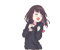 a girl in a black hoodie is holding an arrow and a heart .