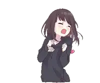 a girl in a black hoodie is holding an arrow and a heart .
