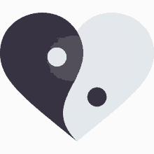 yin yang heart heart joypixels taijitu symbol black and white