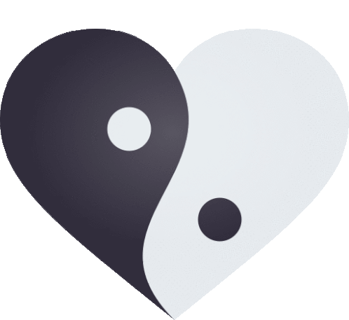 Yin Yang Heart Heart Sticker - Yin Yang Heart Heart Joypixels Stickers