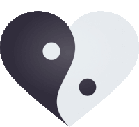 Yin Yang Heart Heart Sticker - Yin Yang Heart Heart Joypixels Stickers