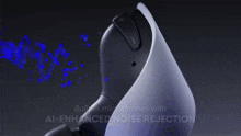 an advertisement for built in microphones with ai enhanced noise rejection