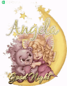 Angela Good Night Gifkaro GIF - Angela Good Night Gifkaro Angel GIFs