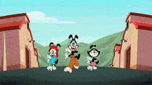 animaniacs happy excited out of our way get out of the way