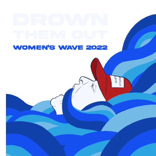 Womens Wave Make America Great Again Sticker - Womens Wave Make America Great Again Sign Up Stickers
