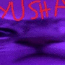 a purple background with the word musha in red .