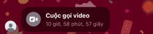 a notification that says cuộc gọi video on a red background