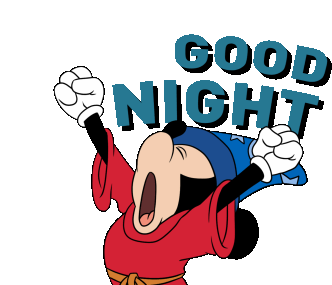 Mickey Mouse Good Night Sticker - Mickey Mouse Good Night Yawn Stickers