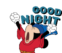 Mickey Mouse Good Night Sticker - Mickey Mouse Good Night Yawn Stickers
