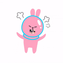 pink rabbit angry fuming cursing