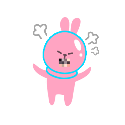 Pink Rabbit Sticker - Pink Rabbit Angry Stickers