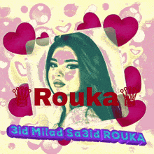a picture of a woman with the name rouka written on it