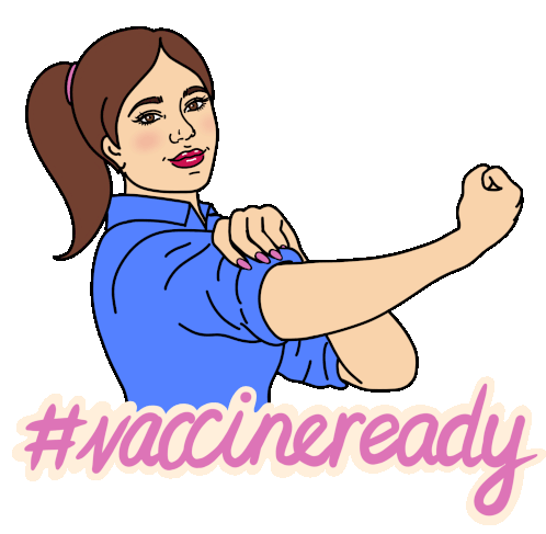 Vaccine Ready Ready For Covid Vaccine Sticker - Vaccine Ready Ready For Covid Vaccine Rosie The Riveter Stickers