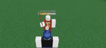 a roblox character is attacking a dummy with a knife